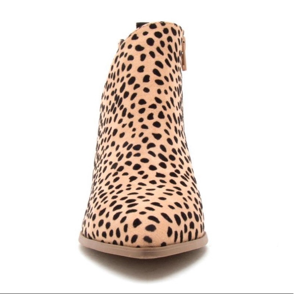 Tan Cheetah Side Cut Out Panel Booties - Picture 6 of 9